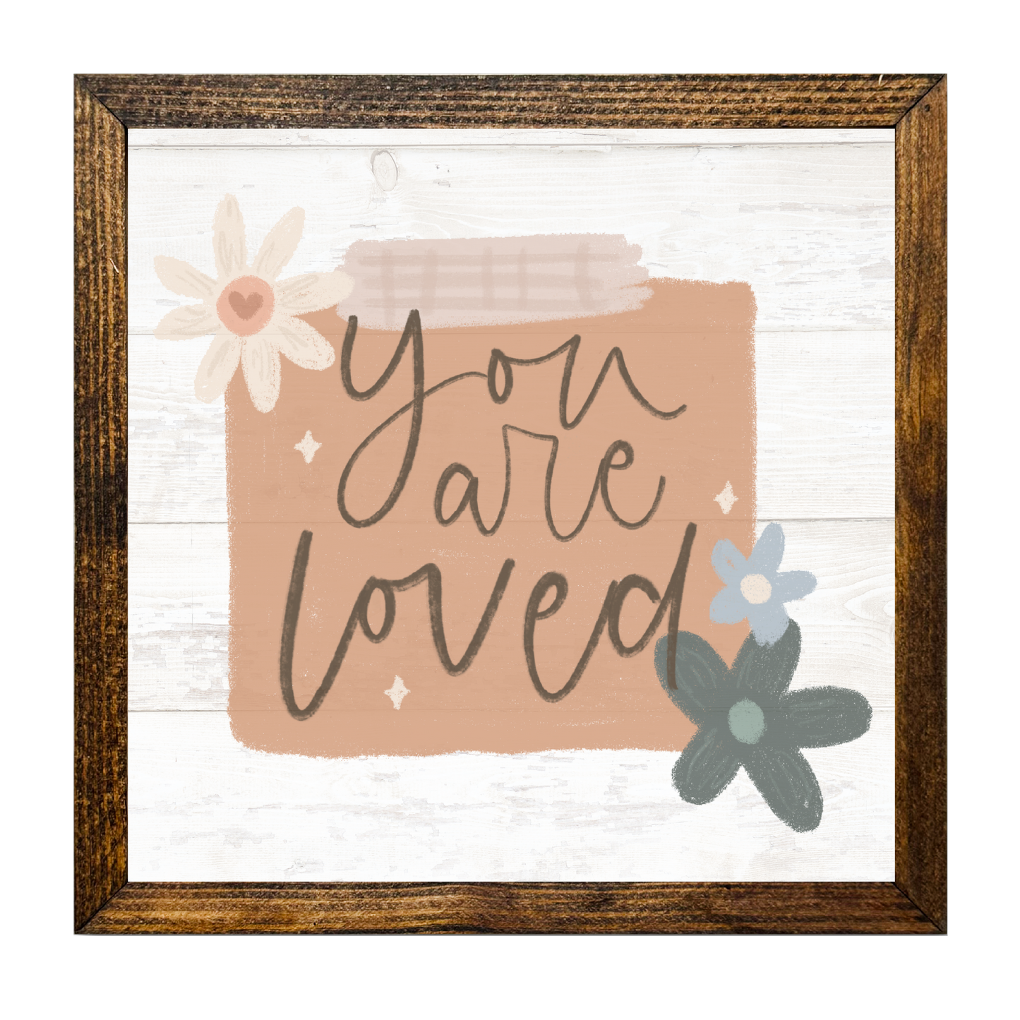 TIMBERLAND FRAME YOU ARE LOVED DOODLE CLIPBOARD FLOWERS