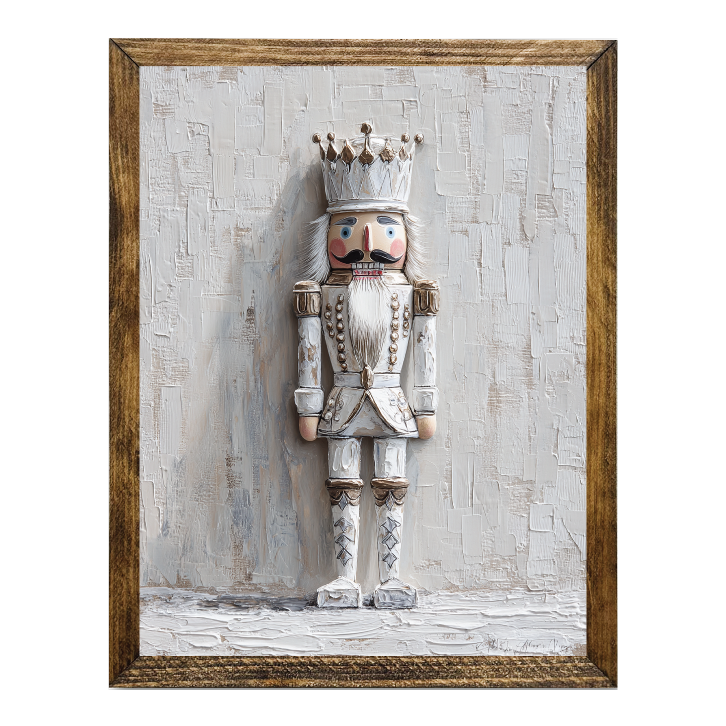 ARTISTIC SERIES NUTCRACKER ART- SNOWY GRAY WHITE GOLD 3