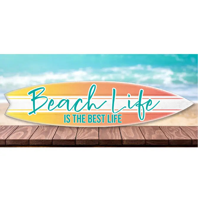SURF BOARD WALL ACCENT BEACH LIFE BEST (SUNSET)