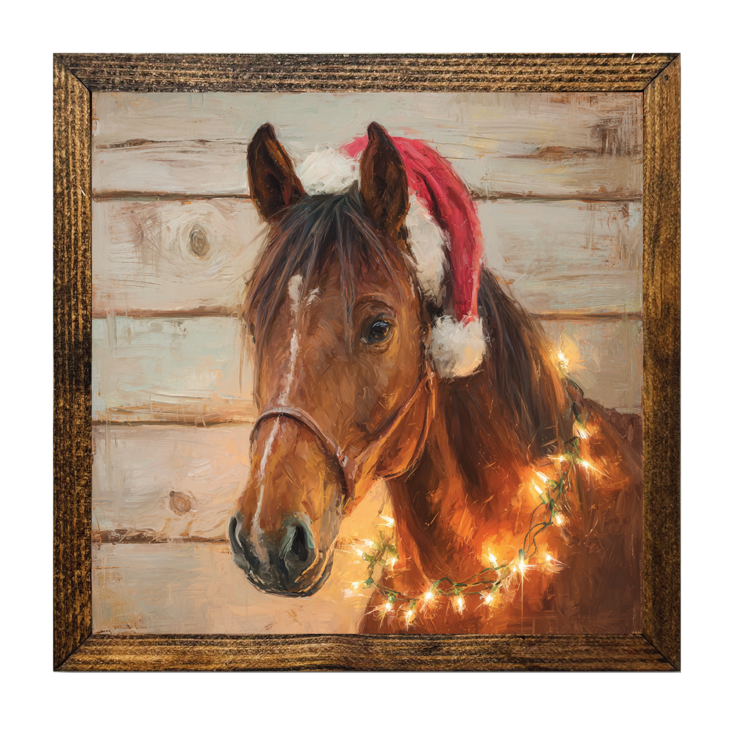 TIMBERLAND FRAME CHRISTMAS HORSE COVERED IN LIGHTS 1