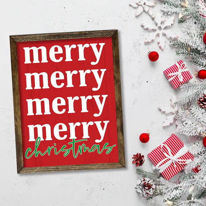 TIMBERLAND FRAME MERRY MERRY MERRY MERRY CHRISTMAS (RED)