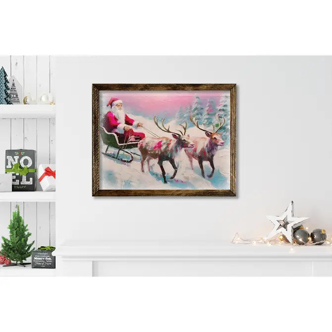 TIMBERLAND FRAME SANTA SLEIGH REINDEER PINK