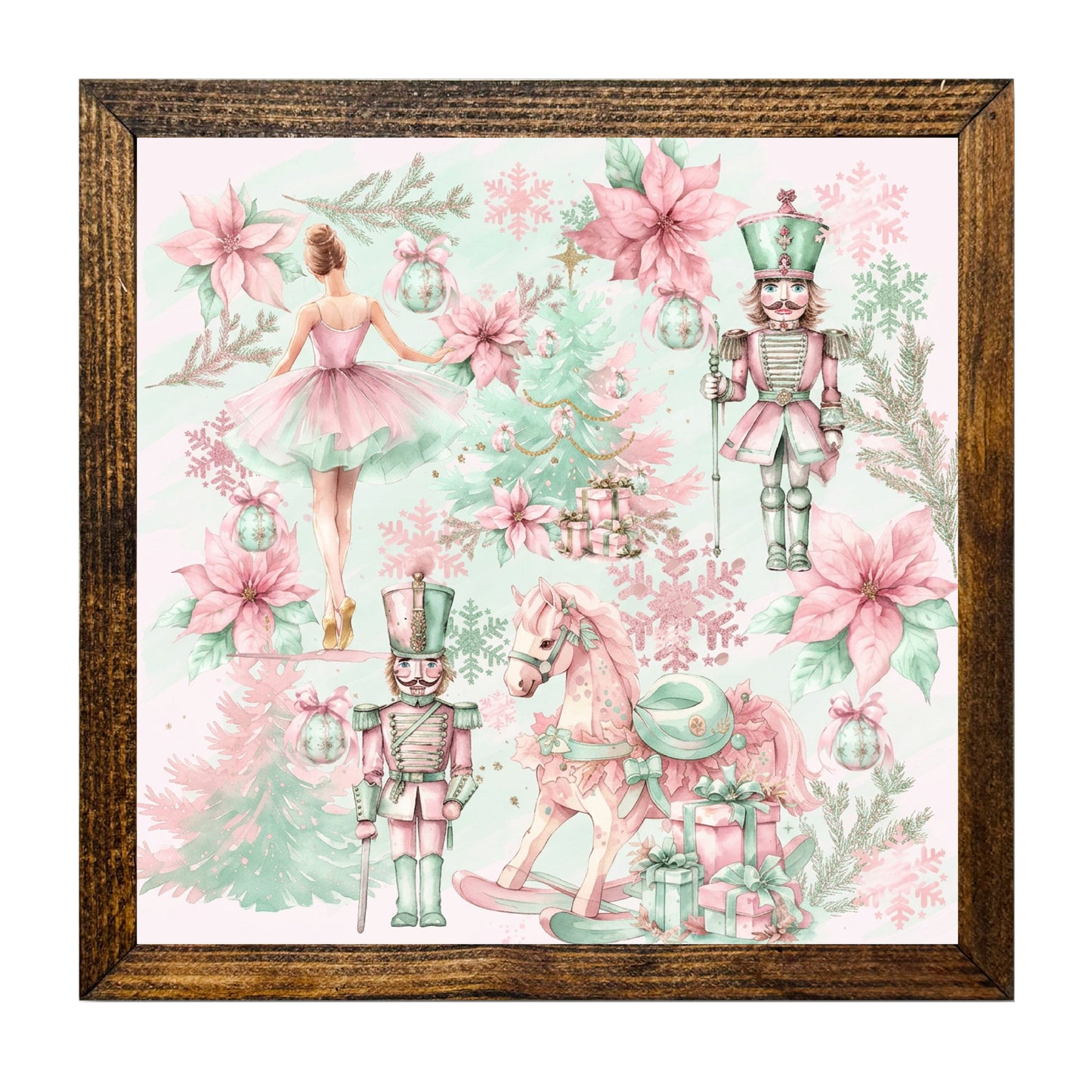 Pink Nutcracker Ballet Christmas Wall Art