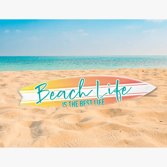 SURF BOARD WALL ACCENT BEACH LIFE BEST (SUNSET)