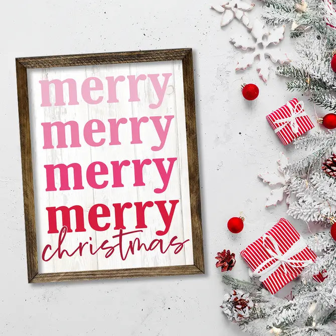 TIMBERLAND FRAME MERRY MERRY MERRY MERRY CHRISTMAS (PINK)