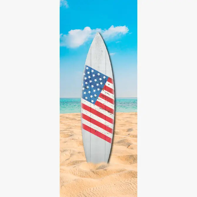 SURF BOARD WALL ACCENT US FLAG