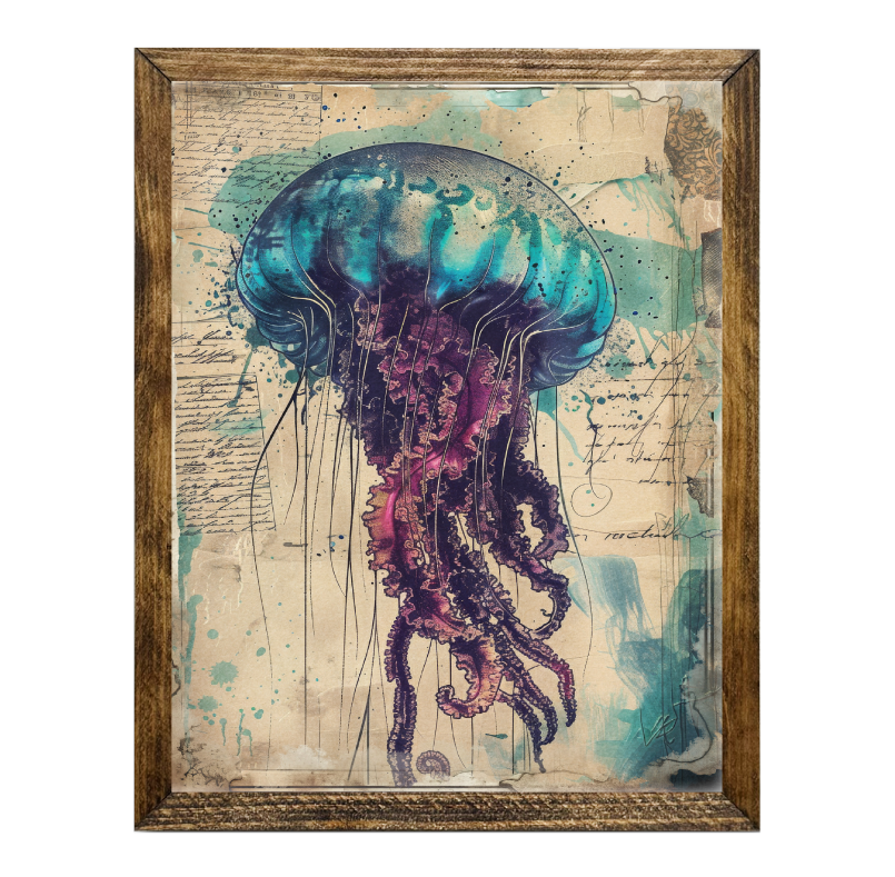 TIMBERLAND FRAME JUNK JOURNAL JELLY FISH BLUE PURPLE