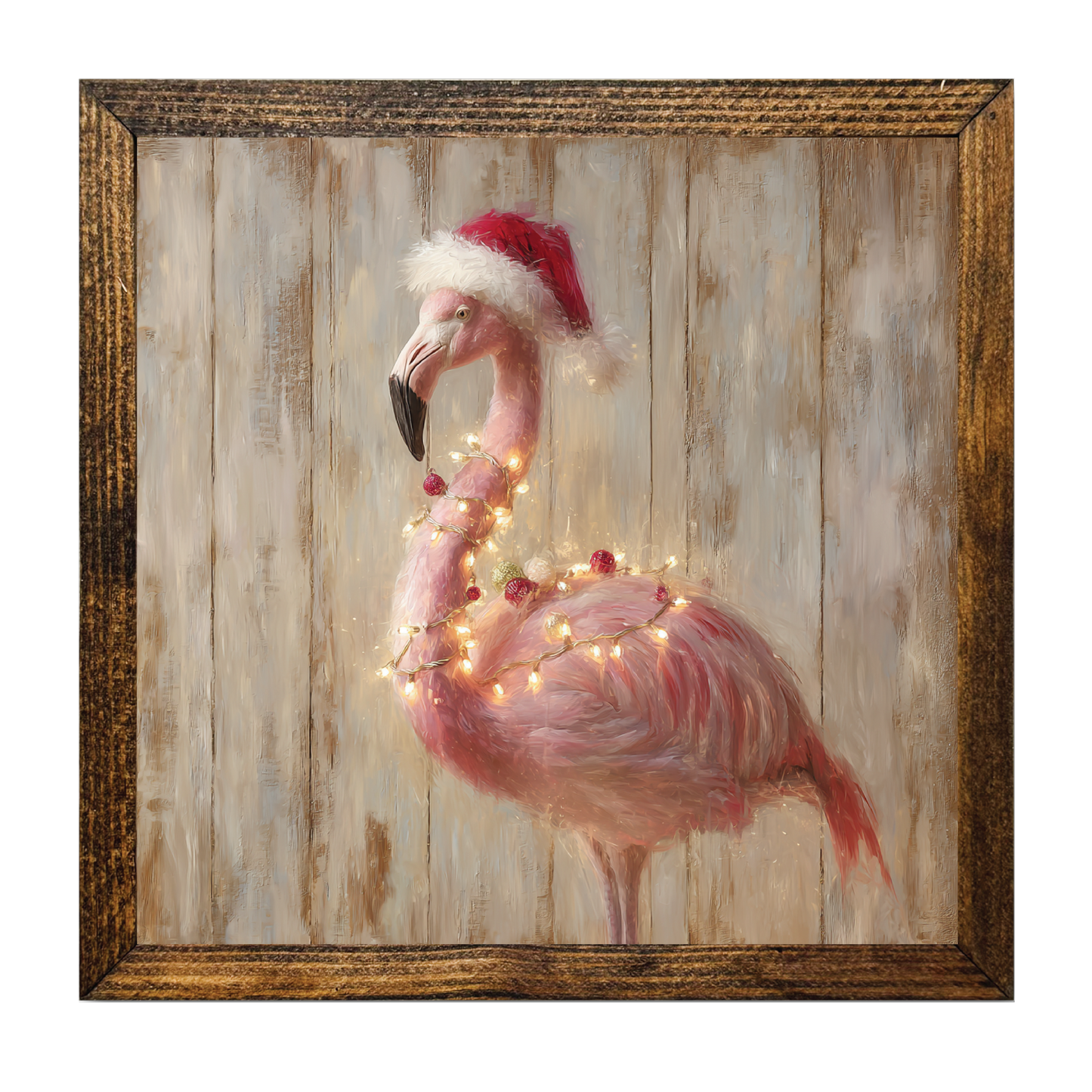 TIMBERLAND FRAME CHRISTMAS FLAMINGO COVERED IN LIGHTS 2