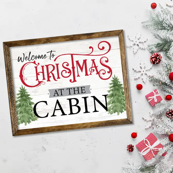 TIMBERLAND FRAME WELCOME TO CHRISTMAS AT THE CABIN
