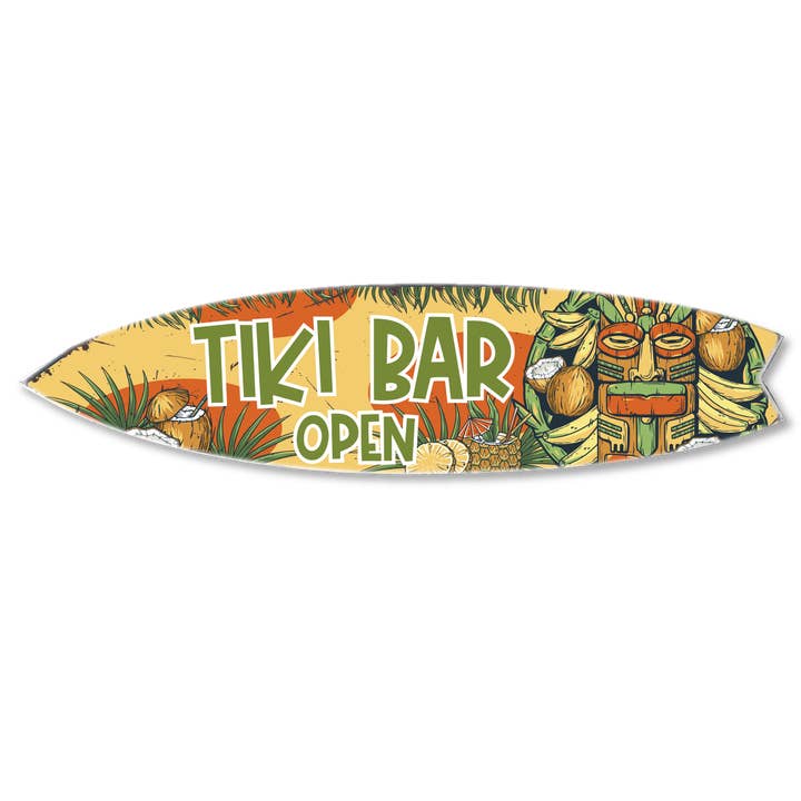MINI 23" SURF BOARD WALL ACCENT RETRO TIKI BAR OPEN