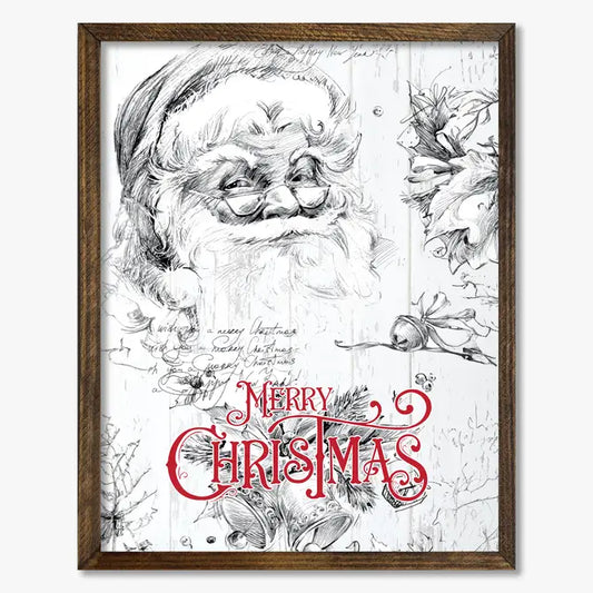 TIMBERLAND FRAME SANTA SKETCH MERRY CHRISTMAS