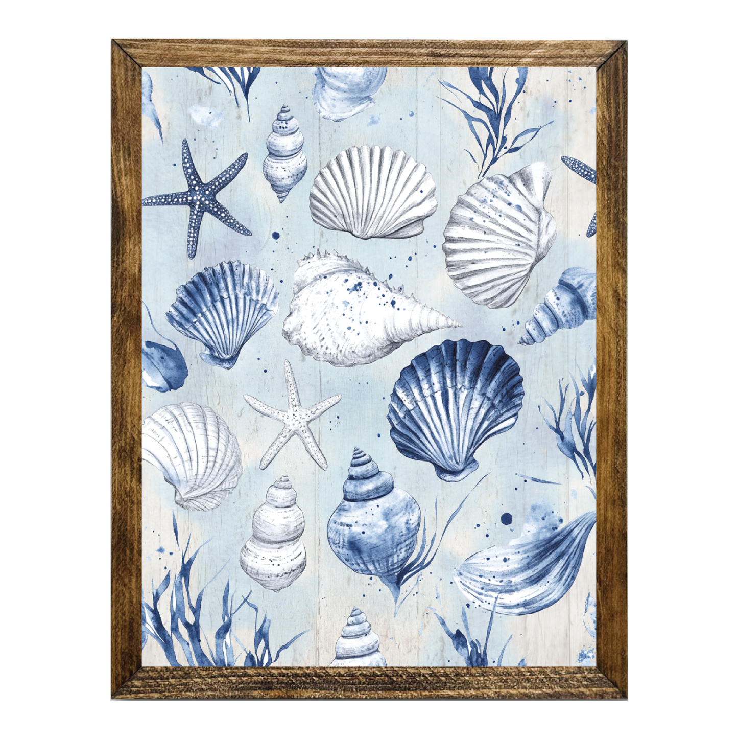 ARTISTIC SERIES TIMBERLAND- SIMPLE BLUE AND WHITE SEA SHELLS