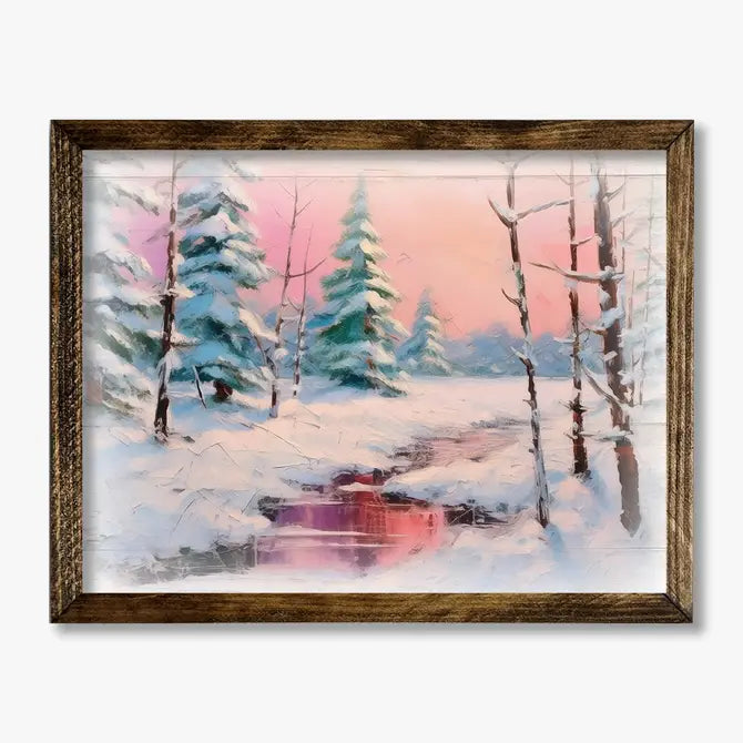 TIMBERLAND FRAME SNOWY TREE RIVER PINK SUNSET