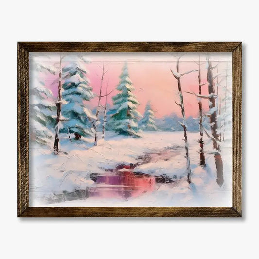 TIMBERLAND FRAME SNOWY TREE RIVER PINK SUNSET