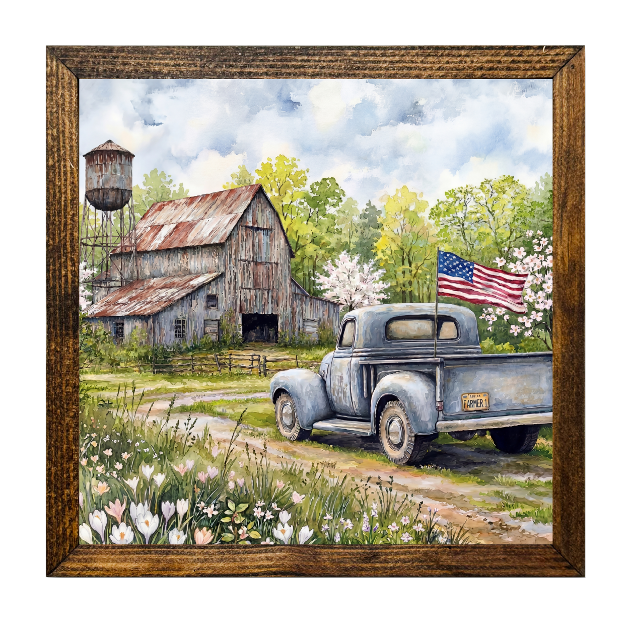 TIMBERLAND FRAME SPRINGTIME VINTAGE TRUCK BARN US FLAG
