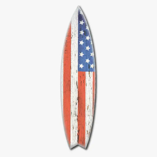 SURF BOARD WALL ACCENT US FLAG VERTICAL OR HORIZONTAL
