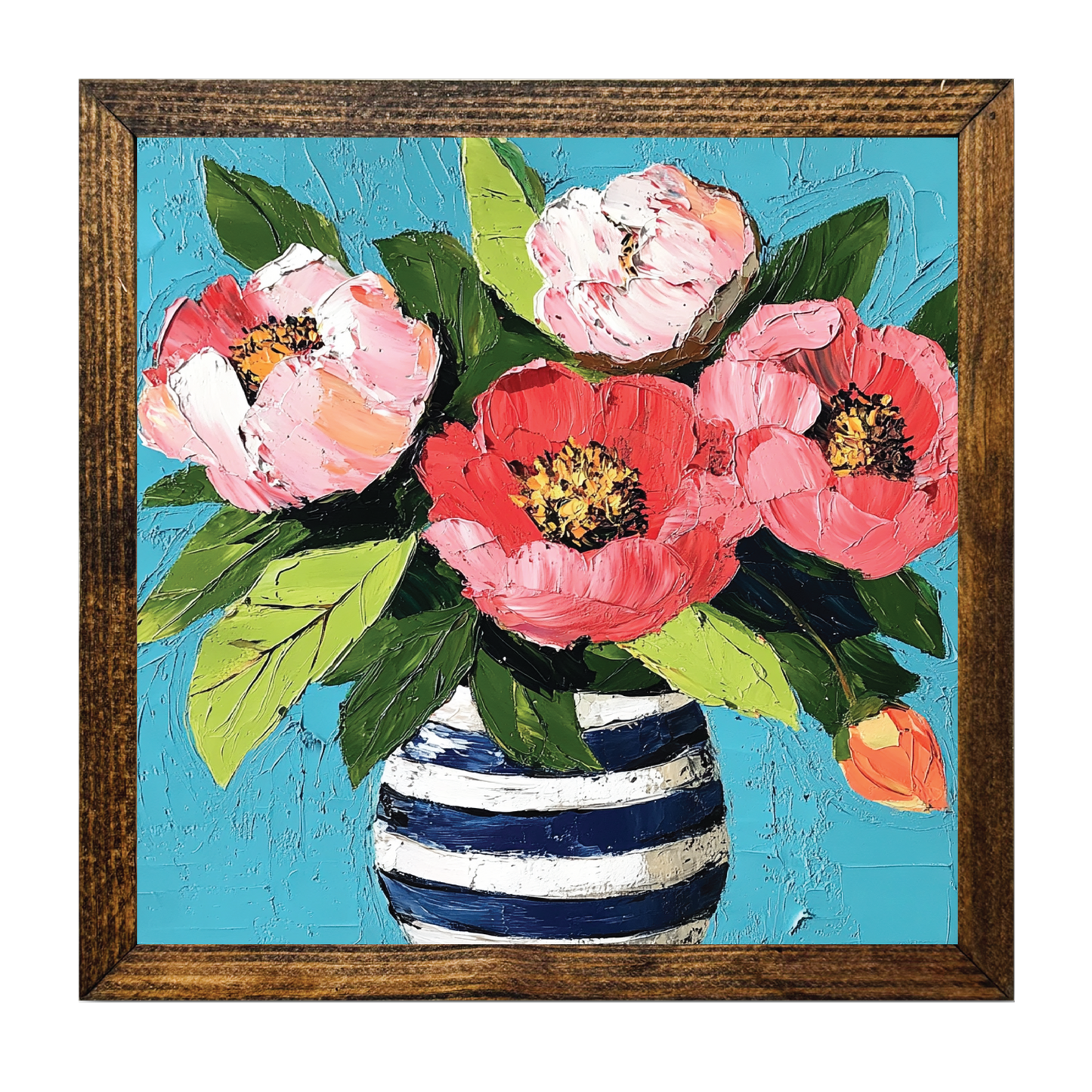 ARTISTIC SERIES TIMBERLAND-BLUE & PINK FLOWERS STRIPED VASE2