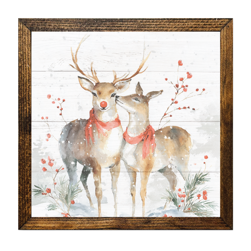TIMBERLAND FRAME SWEET RUDOLPH AND GIRL DEER RED SCARF