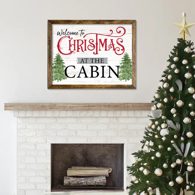 TIMBERLAND FRAME WELCOME TO CHRISTMAS AT THE CABIN
