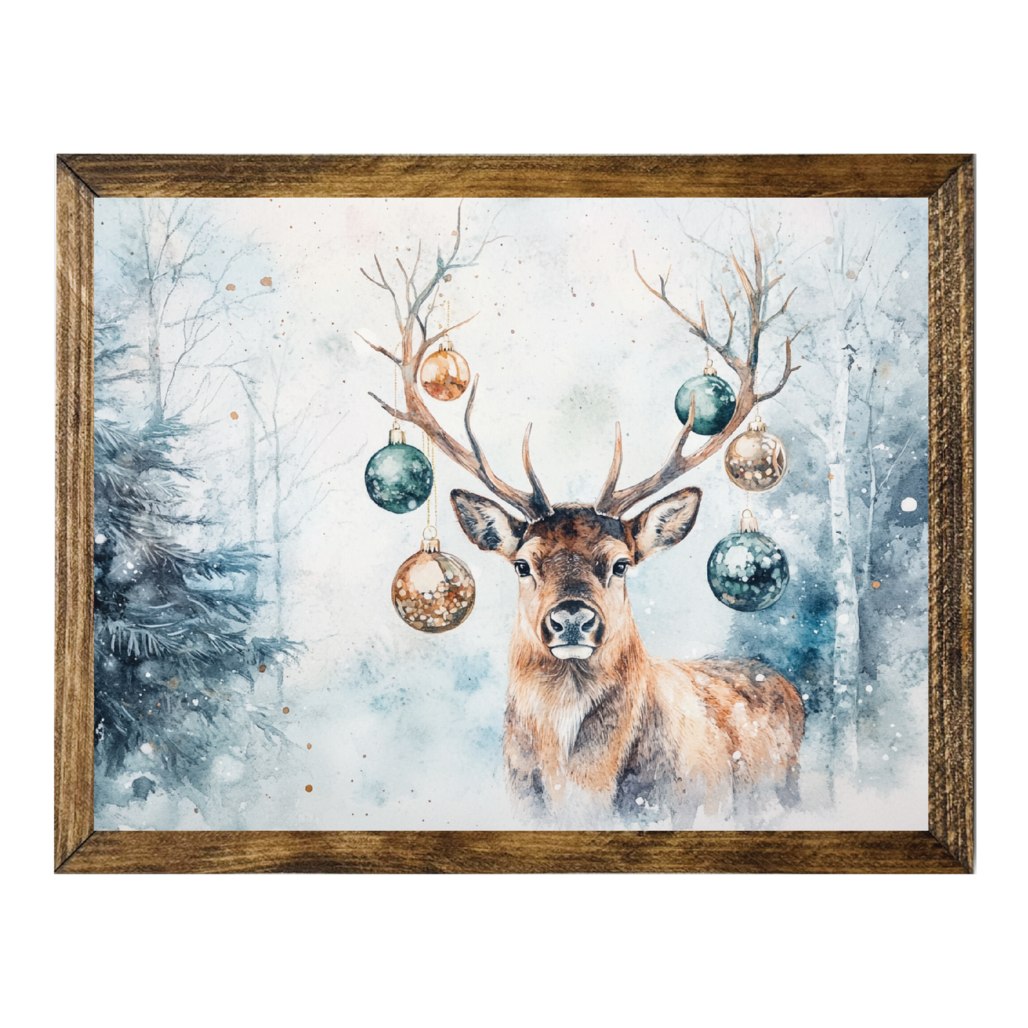 ARTISTIC SERIES TIMBERLAND- DEER SNOW WOODS ORNAMENTS HANG