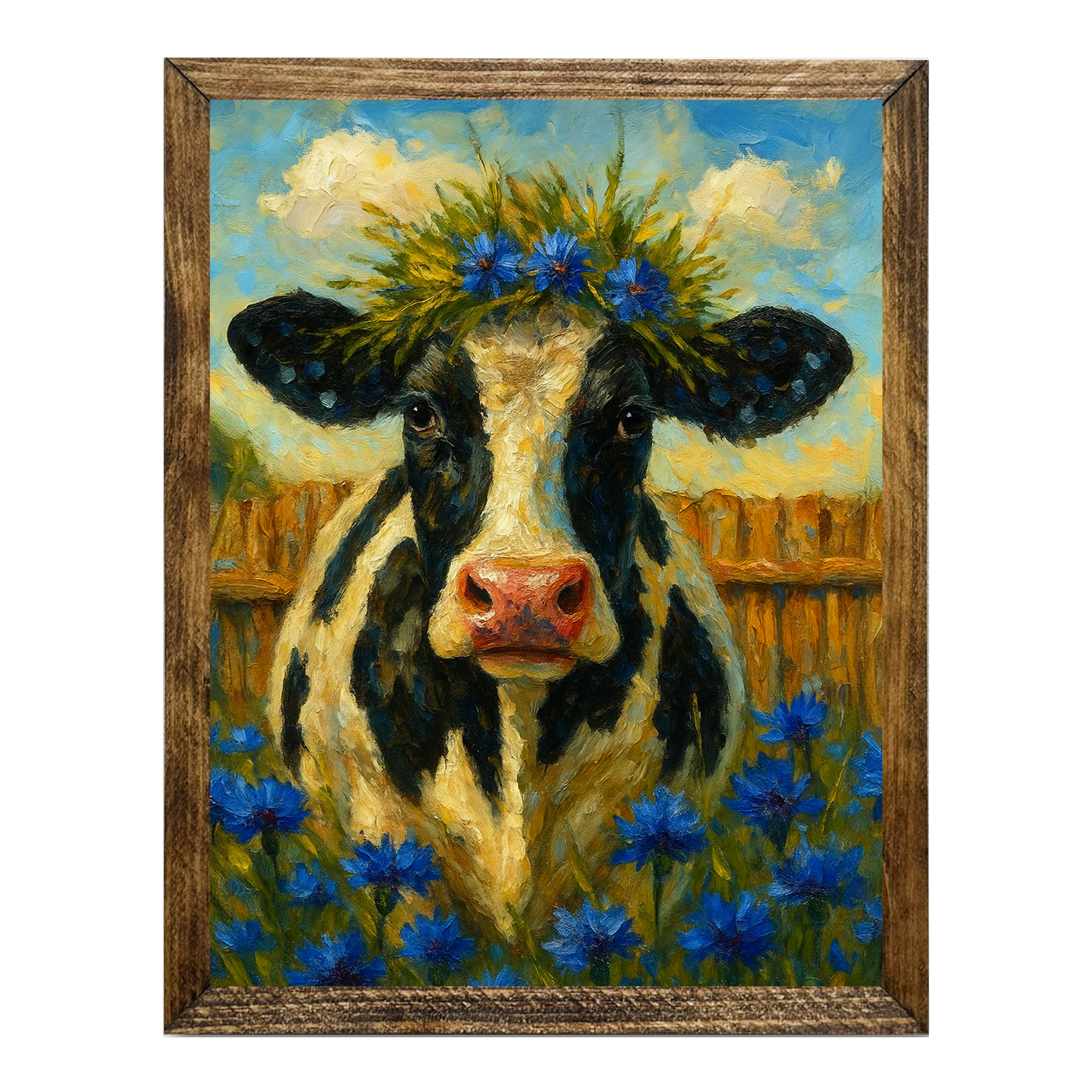 ARTISTIC SERIES TIMBERLAND-BLUE FLORAL COW ART