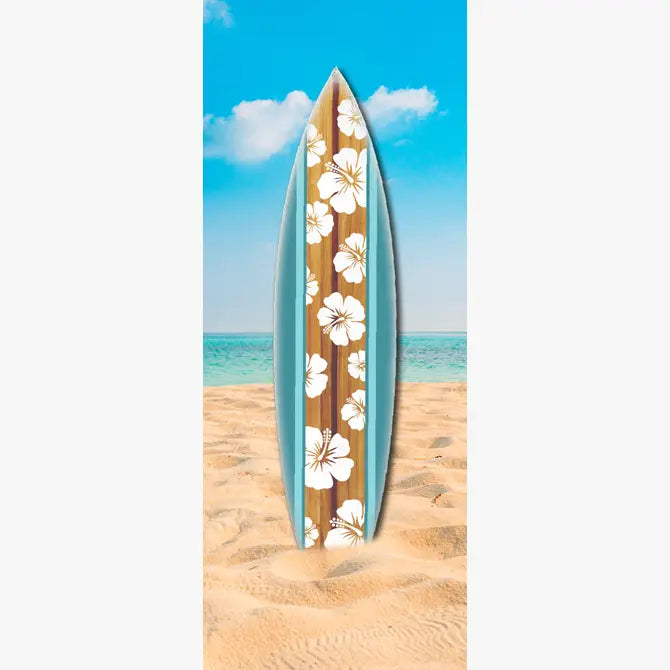 SURF BOARD WALL ACCENT HIBISCUS DARK TEAL