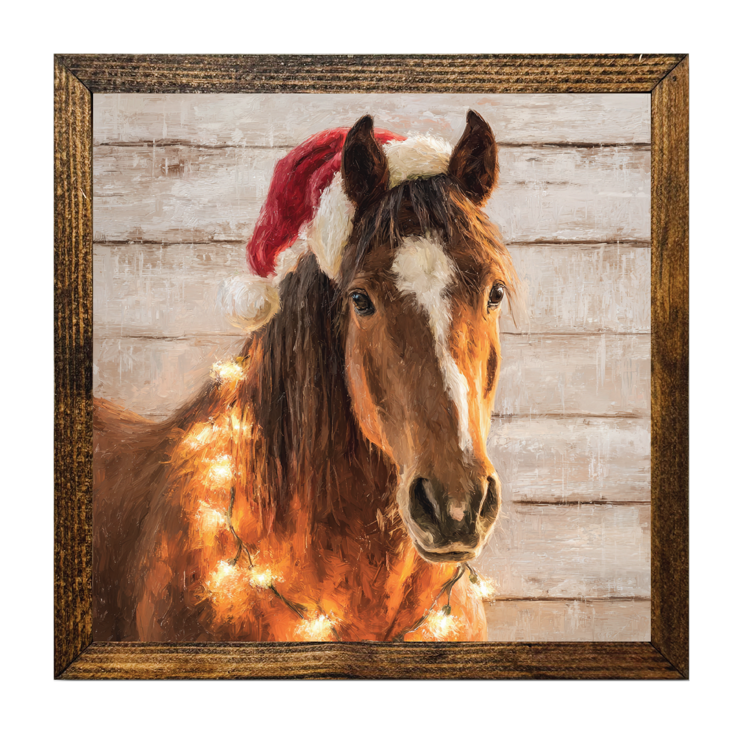 TIMBERLAND FRAME CHRISTMAS HORSE COVERED IN LIGHTS 2