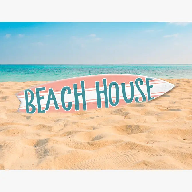 SURF BOARD WALL ACCENT BEACH HOUSE (CORAL)