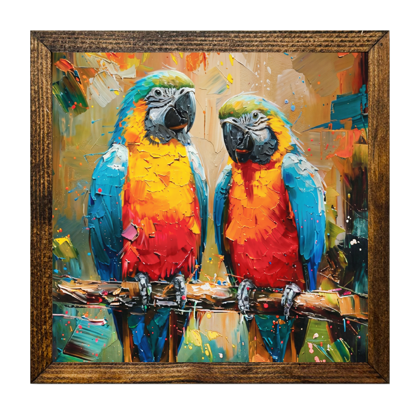 TIMBERLAND FRAME LOVE BIRD PARROTS PALETTE KNIFE STYLE