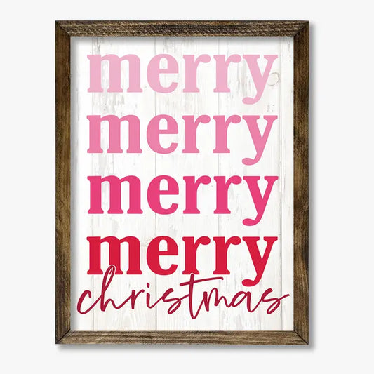 TIMBERLAND FRAME MERRY MERRY MERRY MERRY CHRISTMAS (PINK)