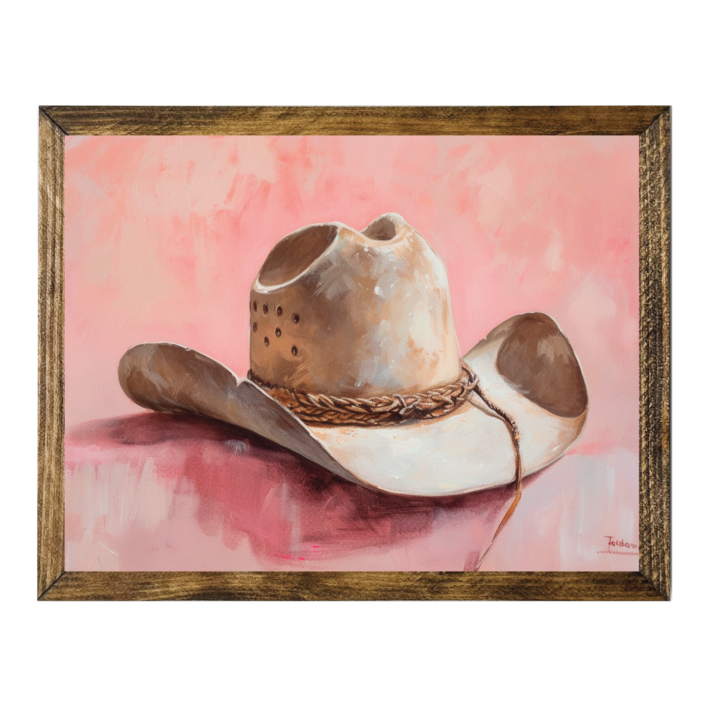 PRETTY IN PINK COWGIRL SERIES-COWGIRL HAT PINK ART