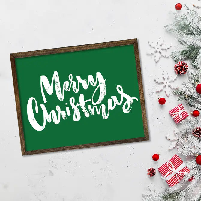 TIMBERLAND FRAME MERRY CHRISTMAS GREEN