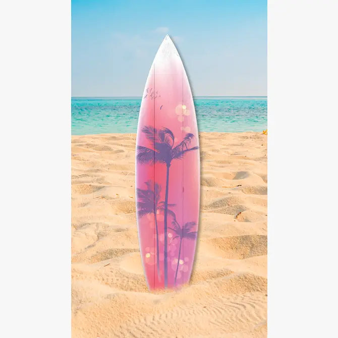 SURF BOARD WALL ACCENT PALM TREE ART (PURPLE)