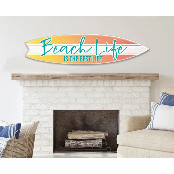 SURF BOARD WALL ACCENT BEACH LIFE BEST (SUNSET)