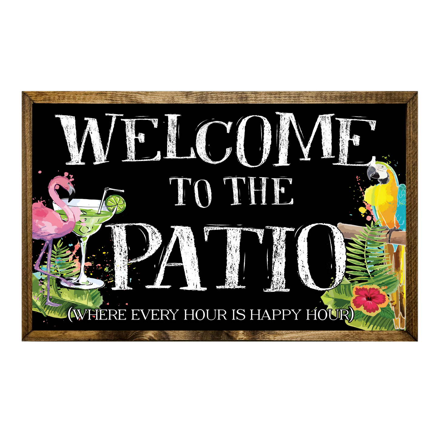 TIMBERLAND FRAME WELCOME TO THE PATIO FLAMINGO TUCAN