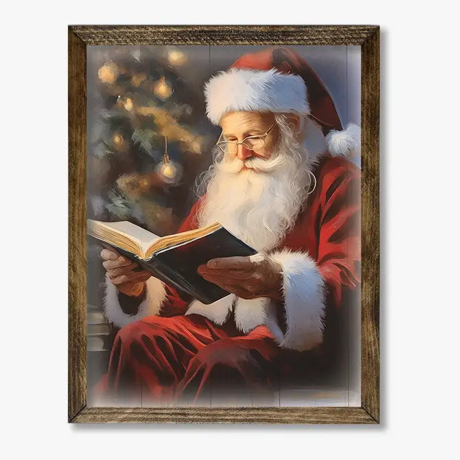 TIMBERLAND FRAME SANTA READING A BOOK