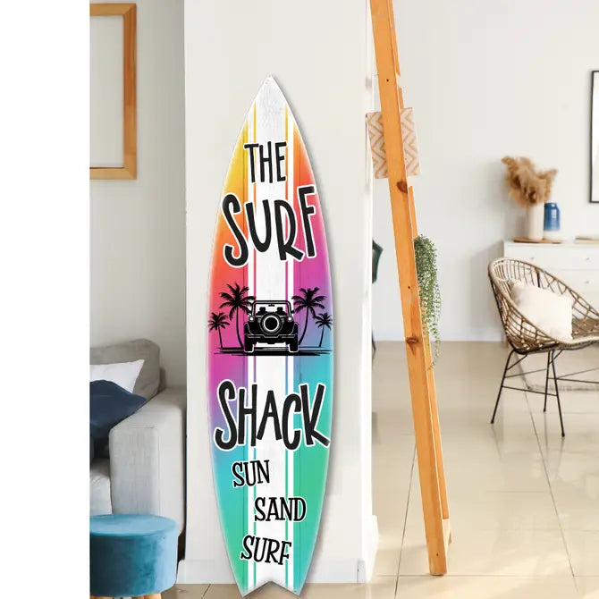 SURF BOARD WALL ACCENT SURF SHACK COLORFUL