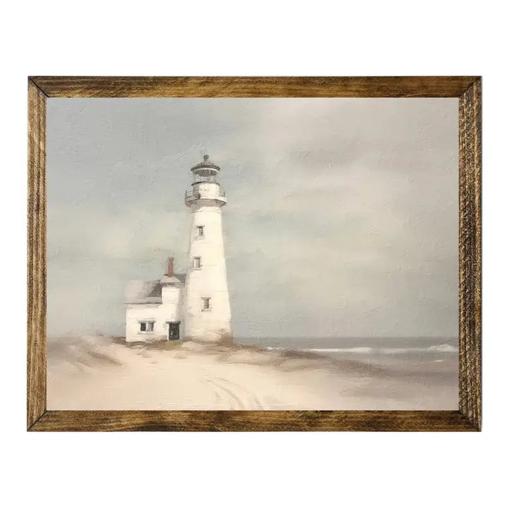 TIMBERLAND FRAME COASTAL LIGHTHOUSE BY THE SEA RUSTIC BEACH