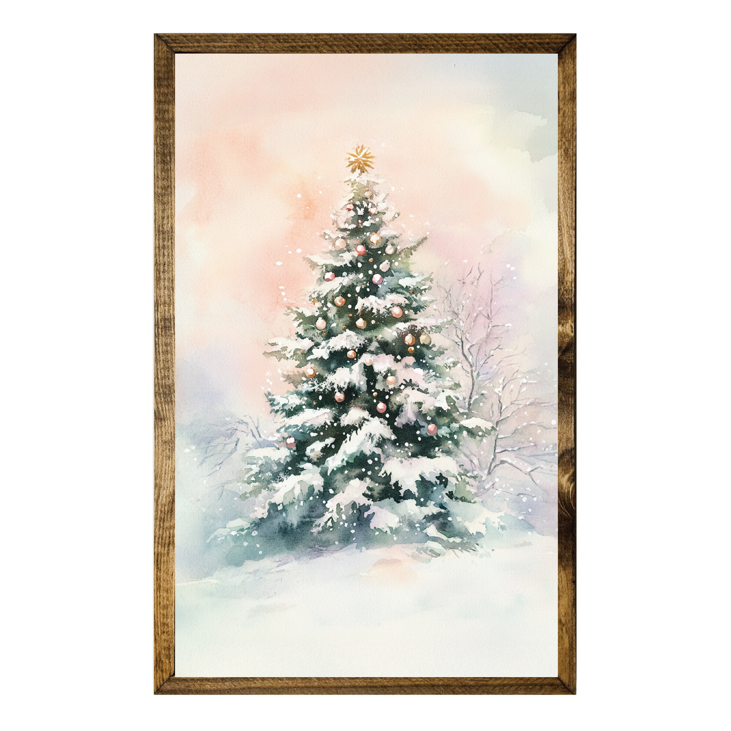 ARTISTIC SERIES TIMBERLAND- WATERCOLOR PASTEL SNOWY TREE 2