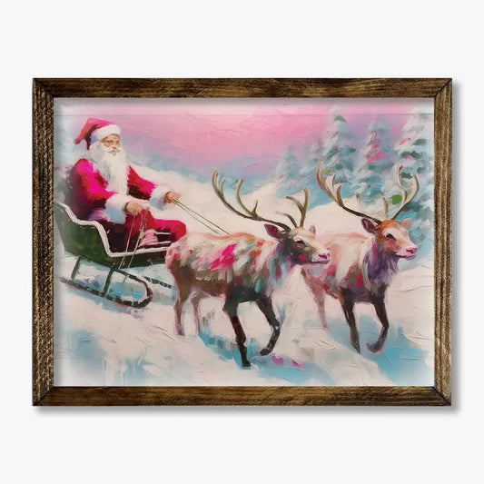 TIMBERLAND FRAME SANTA SLEIGH REINDEER PINK