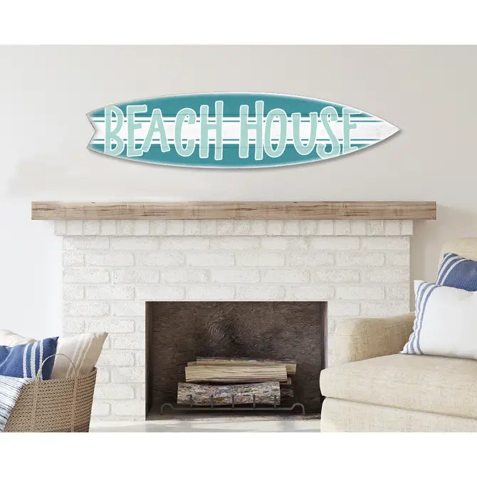 SURF BOARD WALL ACCENT BEACH HOUSE (DARK TEAL)