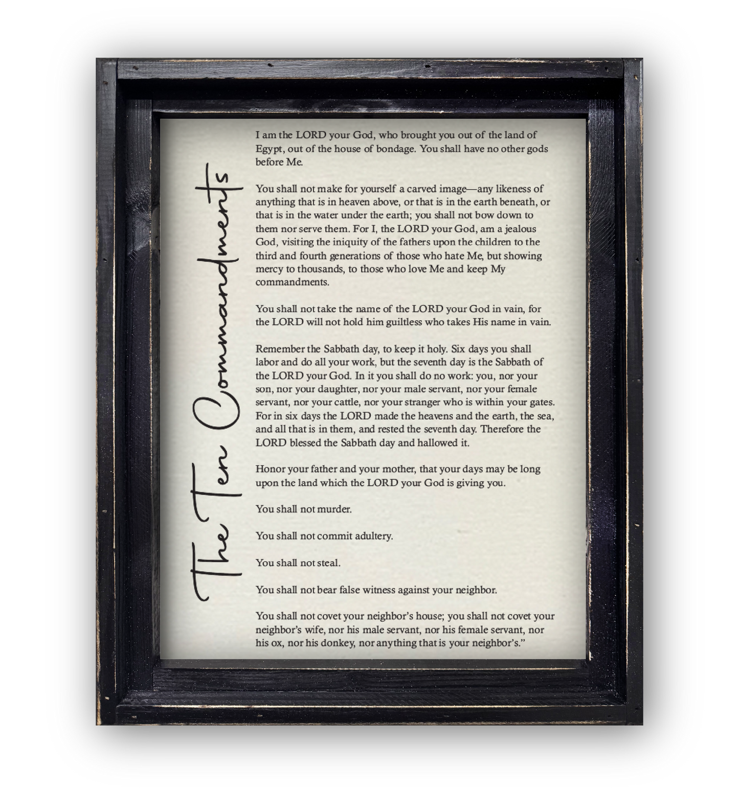 FRAMED CANVAS THE TEN COMMANDMENTS