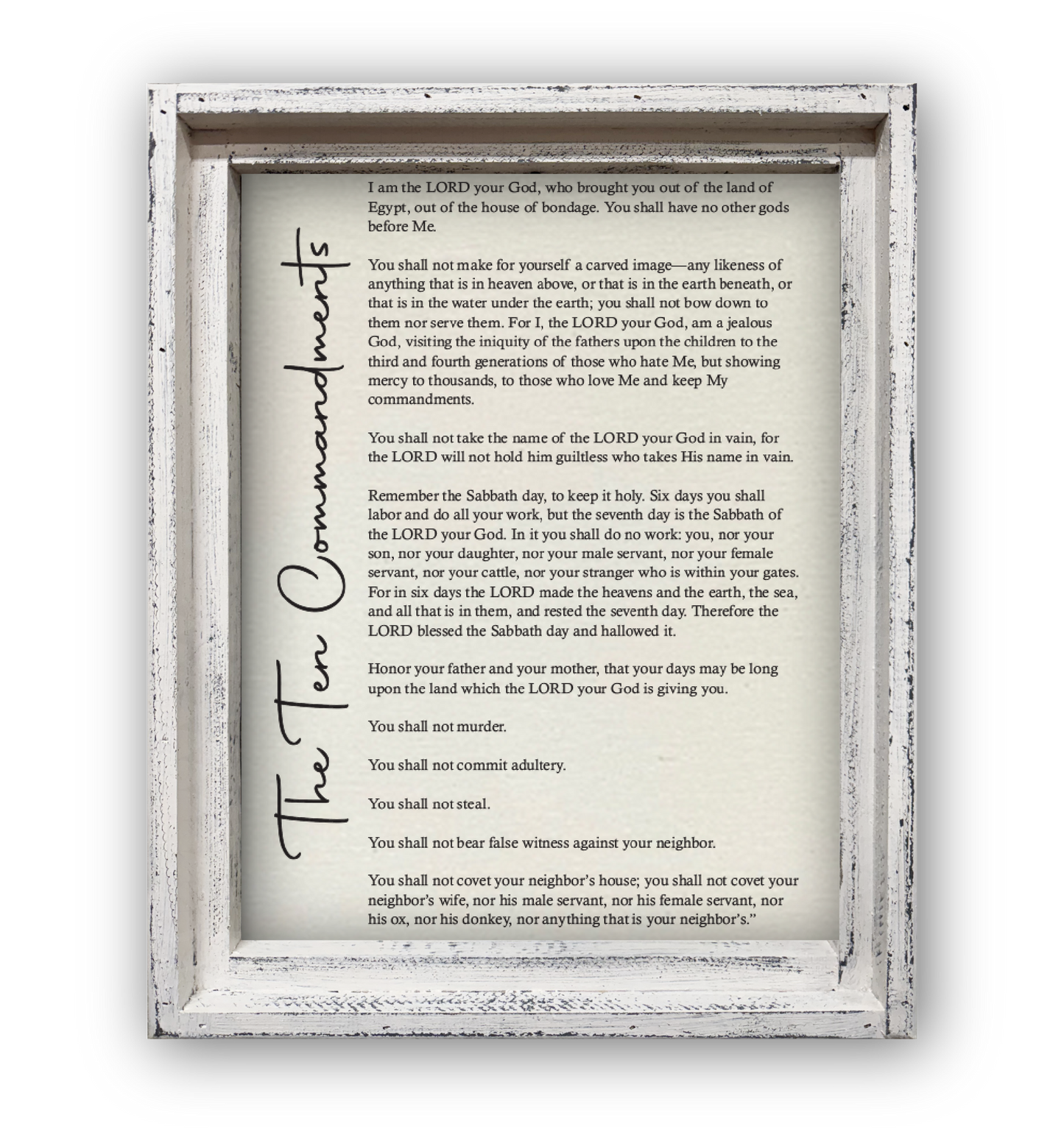 FRAMED CANVAS THE TEN COMMANDMENTS