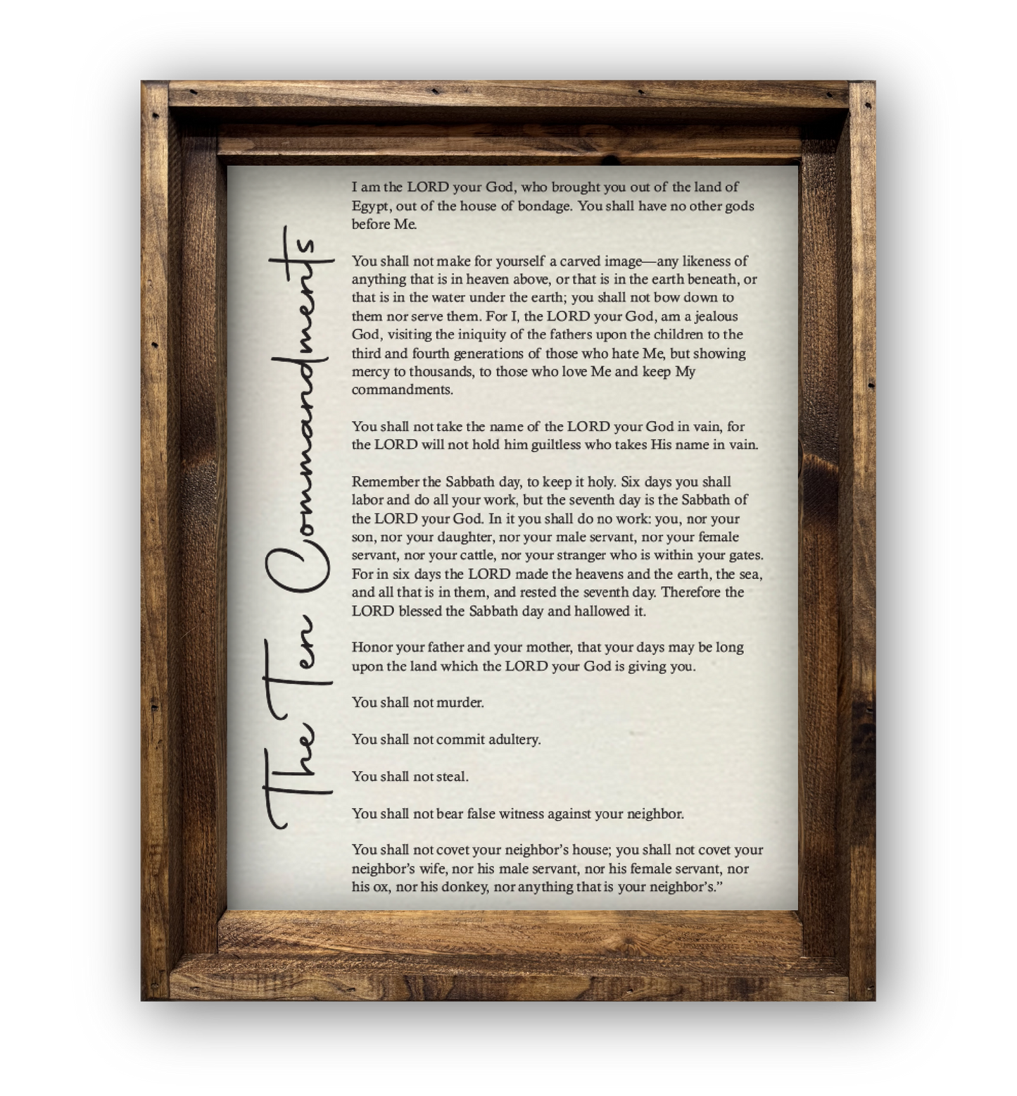 FRAMED CANVAS THE TEN COMMANDMENTS