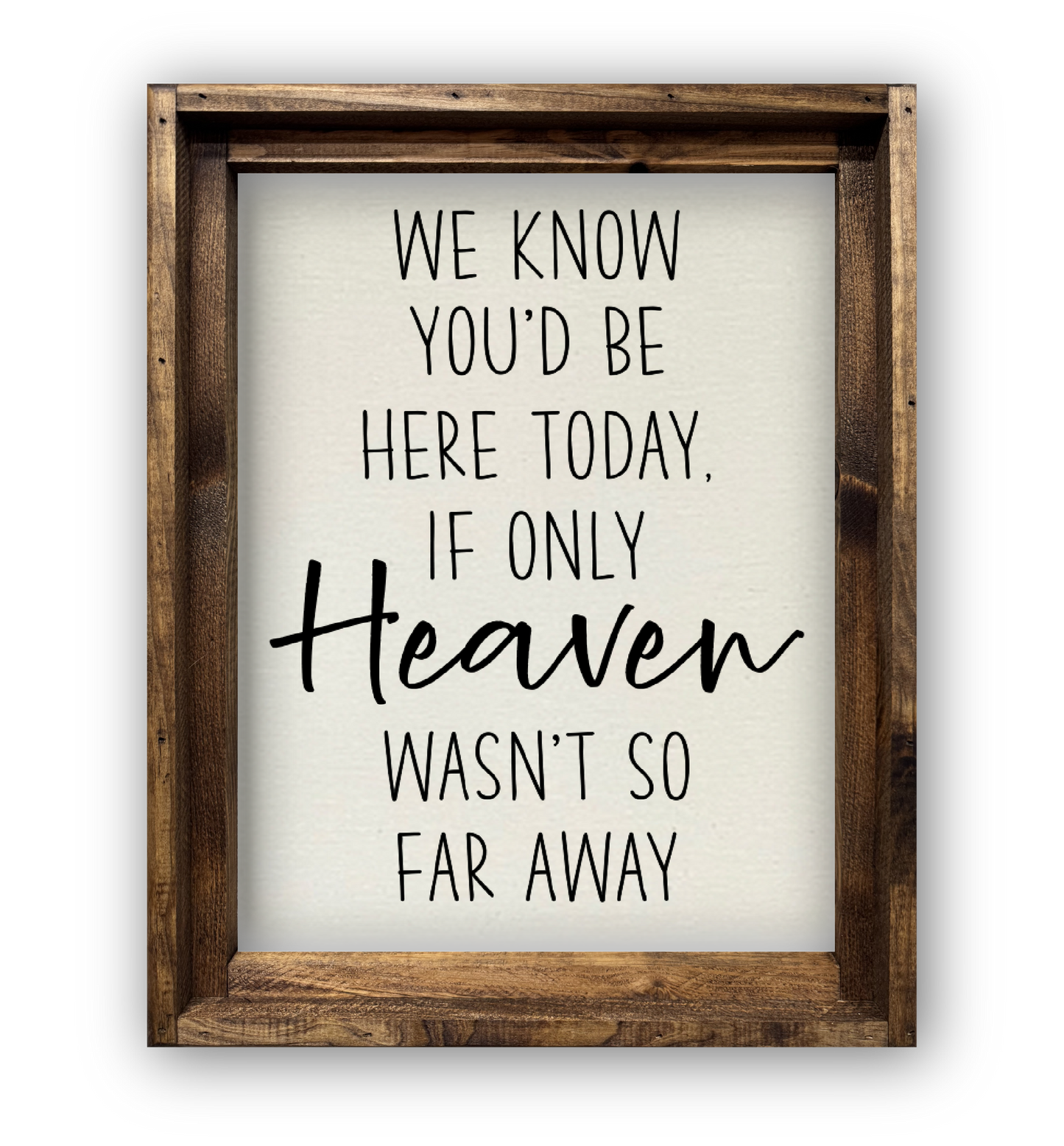 FRAMED CANVAS WE KNOW YOU'D BE HERE TODAY IF ONLY HEAVEN