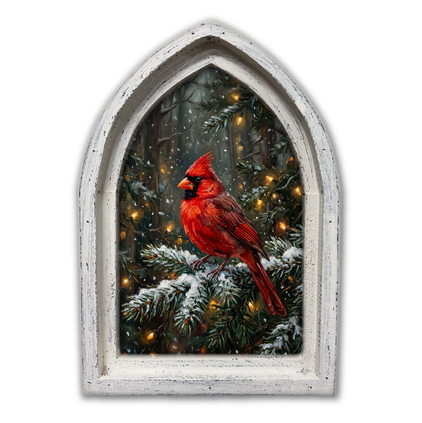 Woodland Christmas Cardinal Framed Canvas