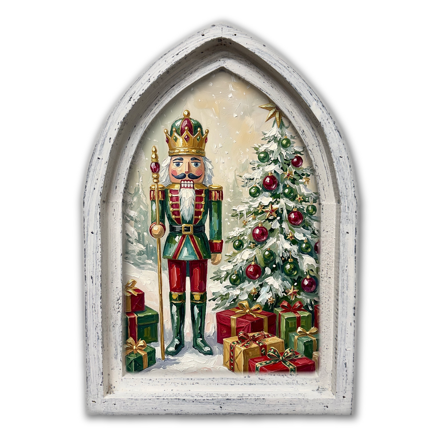 Artistic Nutcracker Christmas Traditional Colors Framed Canvas
