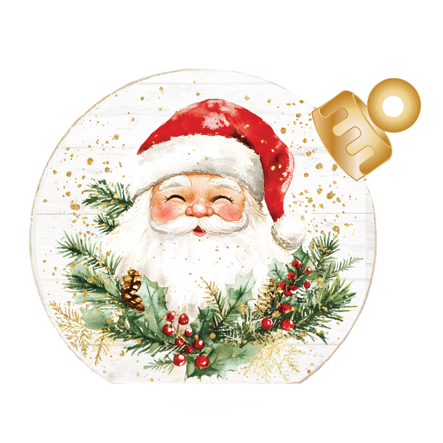 Classic Santa Christmas Wood Table Top Sitter