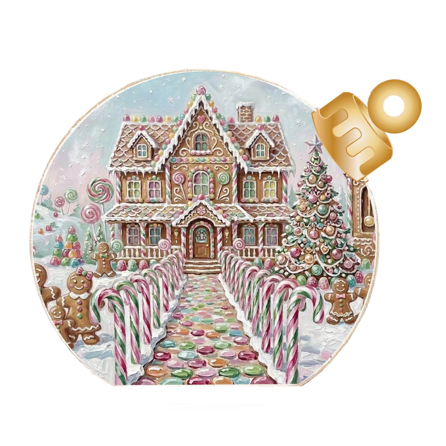 Gingerbread House Christmas Wood Table Top Sitter