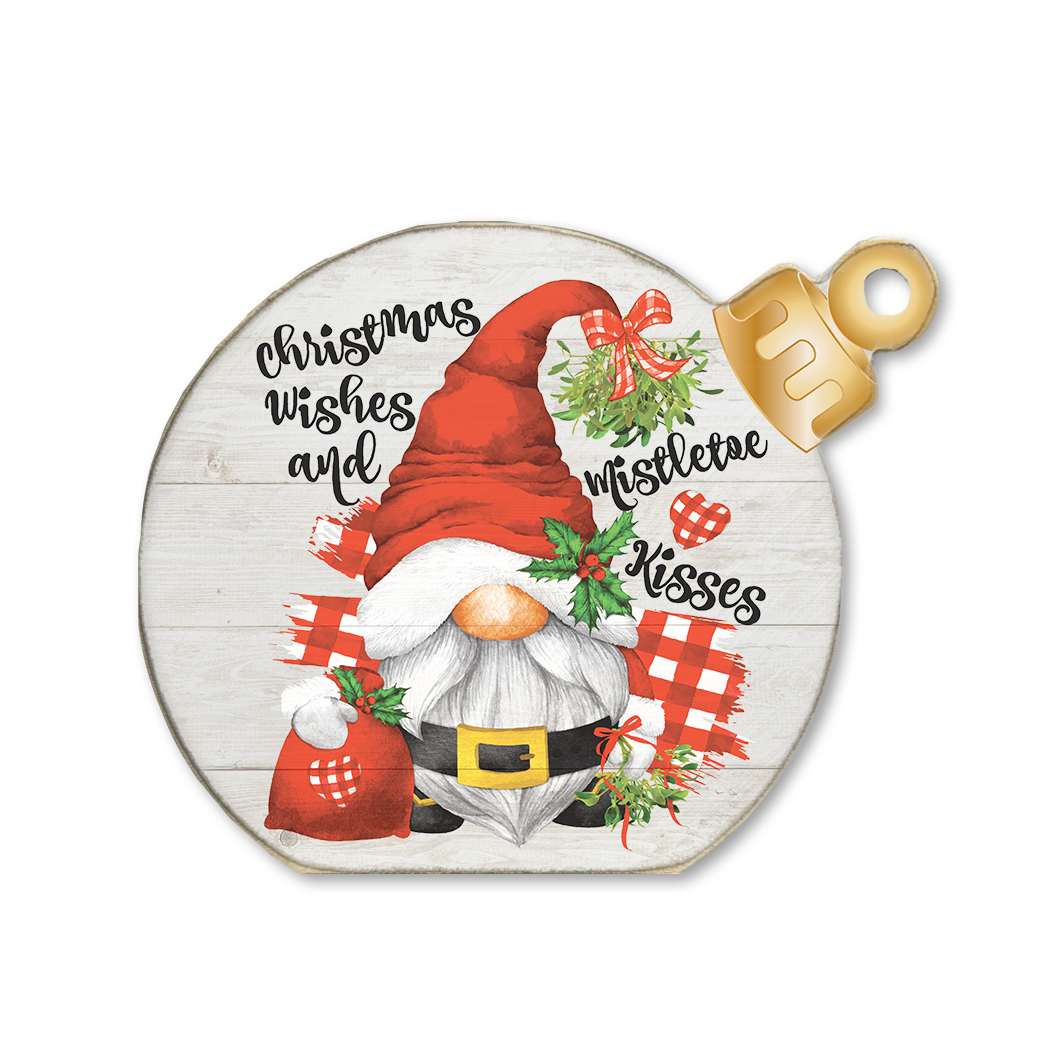 Ornament Sitter Christmas Wishes Red Gnome